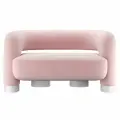 Диван PECOLA, двухместный, 1420х780х770, эмаль белая бледно розовый