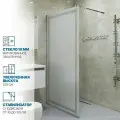 Душевая перегородка GWMPGL010V 70x220 см, цвет фурнитуры хром блестящий, стекло матовое с рисунком закаленное 10 мм