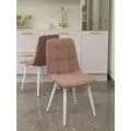 Мягкие стулья Тедди для кухни и комнаты со спинкой / 4 шт, пыльная роза