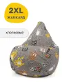Кресло мешок груша GoodPoof Жаккард XXL Котэ