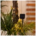 Гирлянда на солнечной батарее Lumineo Solar Caro 9.9 м, 100 теплых белых LED ламп, черный ПВХ, контроллер, IP44, Kaemingk, 897782