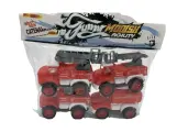 Набор инерционных машинок, 4 штуки (красный)
