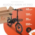 Электровелосипед взрослый KUGOO V1 Pro, скорость до 45 км/ч, нагрузка до 120 кг, пробег до 35 км