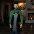 Кожаный фартук для гриля и барбекю мужской