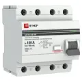 УЗО EKF ВД-100 4P 100 А 100 мА 4.5 кА АС elcb-4-100-100-em-pro