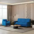 Диван раскладной Бельфор Велюр синий / ножки - черные Djivani