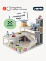 Деревянная детская парковка и гараж Junion, 44 х 52 х 45 см, 22 фигурки