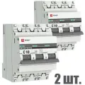 Автоматический выключатель EKF 3P 10А (C) 4,5kA ВА 47-63 EKF PROxima 2 штуки