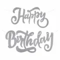 Гирлянда бумажная Волна веселья Happy Birthday серебро с блестками, 20х100 см