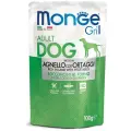 Monge Пауч Grill Adult Dog Влажный корм для собак, с ягнёнком и овощами, 100г х 24шт