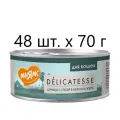 Влажный корм для кошек Мнямс Delicatesse Курица с уткой в нежном желе, дополнительный, 48 шт. х 70 г (кусочки в желе)