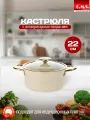 Кастрюля антипригарная с крышкой 22 см для индукционной плиты