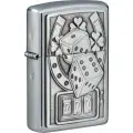Зажигалка ZIPPO Lucky 7 с покрытием Street Chrome, латунь/сталь, серебристая, 38x13x57 мм