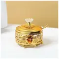 Сахарница «Роза» с ложкой, 200 мл, 9×10 см, цвет золотой