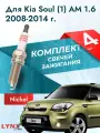 Свечи зажигания для Kia Soul (1) AM 1.6, комплект 4 шт / 2008 2009 2010 2011 2012 2013 2014 / Двигатель G4FC 1,6 л