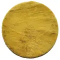 Коврик REX Желтый, искусственный мех, хлопок, круглый, 160x160см