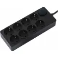 Сетевой фильтр Ippon BK-8-EU-3-10-B 3м 8 розеток (коробка) (черный)