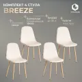 Комплект стульев для кухни TetChair BREEZE (mod. JSC-58), 4 шт, велюр, кремовый/натуральный
