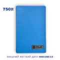 Внешний жесткий диск TLC Slim Portable 750 Гб HDD 2,5 накопитель USB 3.0, синий