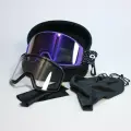 Горнолыжная магнитная маска OUTWIND Hawkeye purple c 2-мя линзами жестким защитный кейсом