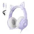 ONIKUMA - K9 Pur Cat (3,5мм). Профессиональные игровые наушники cat ear с ушками кошки и подсветкой.