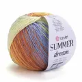 Пряжа Summer Dream YarnArt, джинс/оранж/св. зел - 4301, 70% хлопок, 30% вискоза, 4 мотка, 100 г, 350 м.