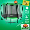 Батут Jump Power Stable Point 10ft с баскет. кольцом, батут каркасный с сеткой и лестницей для детей и взрослых