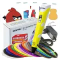 3D ручка Myriwell_RP100B (150м ABS пластика + трафареты 3d-pen-in) желтый.