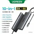 UGREEN Dual HDMI USB-C HUB 8K 4K HDMI-адаптер 10 в 1 Разветвитель с док-станцией RJ45 USB3.0 PD 100 Вт для MacBook Pro Air USB-концентратор для ноутбука 2HDMI 10-in-1 8K