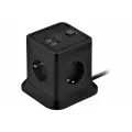 Cablexpert Tower 4р сетевой фильтр 10A 1xType-C PD 20Вт 2 USB 2м черный TWR-4-CU2-B-2