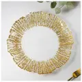 Тарелка стеклянная подстановочная «Сияние», d=33 см, окантовка золото