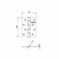 Петля универсальная Fuaro (Фуаро) 4BB/BL 100x75x2,5 SB (мат. золото) блистер