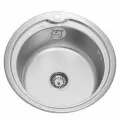 Мойка кухонная врезная круглая нержавеющая сталь 51 см. SINKLIGHT N 510 0.8/180 1E матовая
