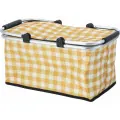 Термосумка складная с алюминиевым каркасом CB-7046-2 с принтом жёлтая клетка, 48*27*24см