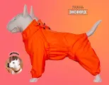Дождевик-комбинезон для американского стаффордширского терьера кобеля, повышенной прочности, цвет оранжевый