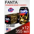 Fanta Crimspn Sour Cherry, 0.355 л, 12 шт, банка (газированный напиток Фанта Малиновая кислая вишня, жб, США)