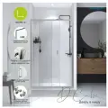 Душевая дверь раздвижная в нишу Domani-Spa DCube 120х190 профиль хром, закаленное стекло 5 мм, душевая перегородка