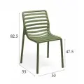 Cадовый обеденный стул NARDI Doga Bistrot, усиленный пластик, цвет агава