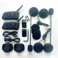 Переговорное устройство рация, V6 Plus Мотоциклетный шлем Домофон Bluetooth-гарнитура 6 гонщиков 1500 м Расстояние