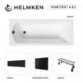 Акриловая ванна Helmken Vespera 180x80 комплект 4 в 1: ванна, ножки, черные лицевой и торцевой экраны