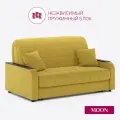 Диван на кухню раскладной, диван кровать в детскую, желтый велюр, аккордеон MOON FAMILY 044, 143х104х90 (арт Z000371), независимый пружинный блок