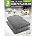 Многоразовые пеленки для собак 60х60 см STEFAN (Штефан) Standard, 2 штуки, S-60601-2