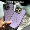 Фиолетовый чехол на iPhone 16 Pro Max страус