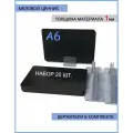Черные ценники на товар меловые А6 с держателем 20 ШТ (толщина 1мм). ценникодержатели набор 20шт