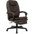 Кресло руководителя Бюрократ CH-868N-F коричневый эко. кожа крестов. пластик подст. для ног