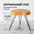 Кофейный столик ChoodWood Лофт, приставной, из массива дерева, на металических ножках, 40-45 см