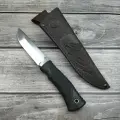 Нож Ястреб, сталь 65х13, рукоять эластрон, ножны из натуральной кожи, Мастерская Семина