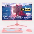 Монитор Reletech G27X Flex Pro Cotton Candy, 27, игровой, изогнутый, 2560x1440 QHD, 180 Гц, HDMIx2, DPx2, 1500R, Игровая RGB-подсветка
