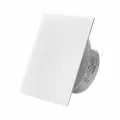 Вытяжной тонкий вентилятор SlimVent МV 100, стекло квадрат белый глянец