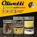 Комплект банок стеклянных Olivetti KGFC5371 с вакуумной крышкой POP UP для хранения продуктов, 5 штук, объем 350, 700, 1000 мл